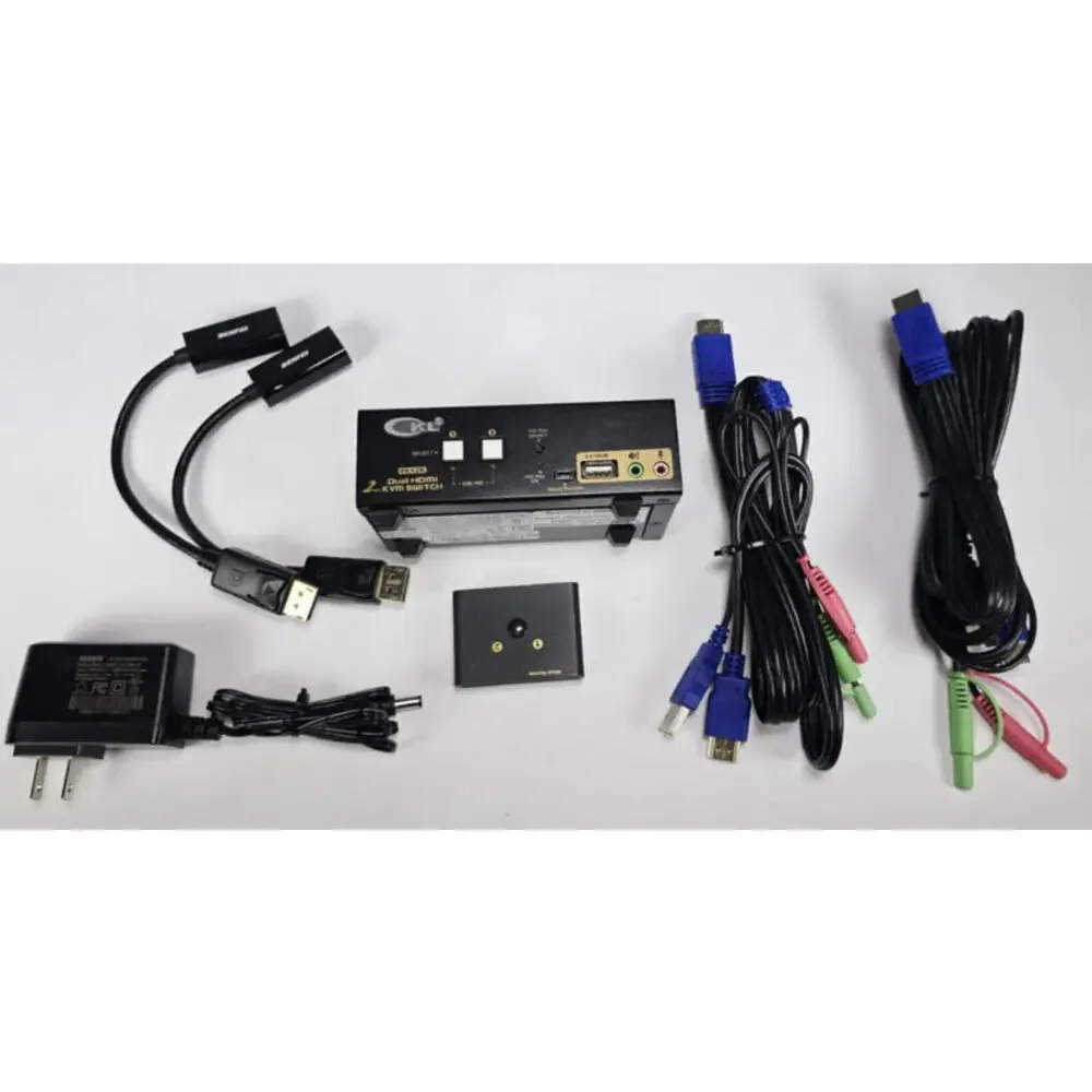 CKL HDMI KVM 2 Port 4K 30Hz Dual Monitor Extended Display (CKL-922HUA)